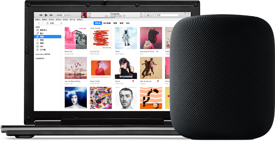 PC 和 iPhone 顯示 Apple Music 的「為你推薦」。