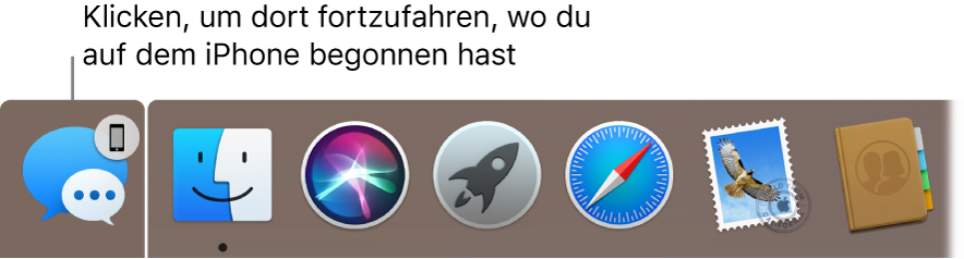 Das Handoff-Symbol links im Dock.