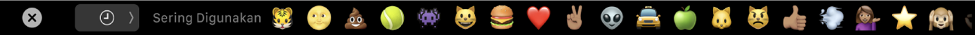 Touch Bar menampilkan pemilih emoji.