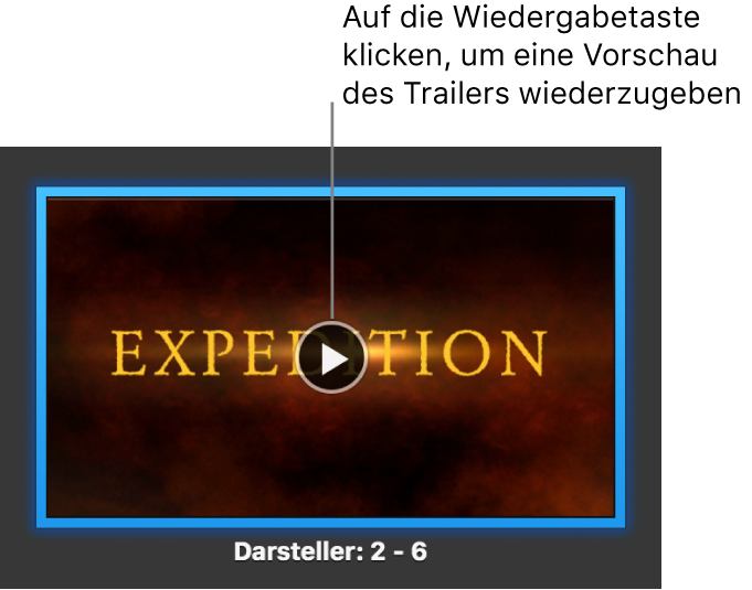 iMovie-Trailer mit Wiedergabetaste