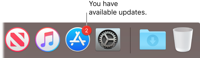 The App Store icon in the Dock, with a badge indicating the number of available app updates.