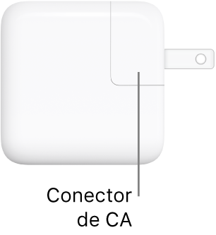 Adaptador de corriente USB-C de 30 W.
