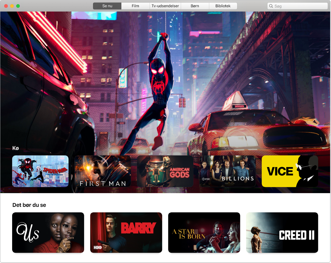 Et vindue i Apple TV-appen, der viser Se nu.