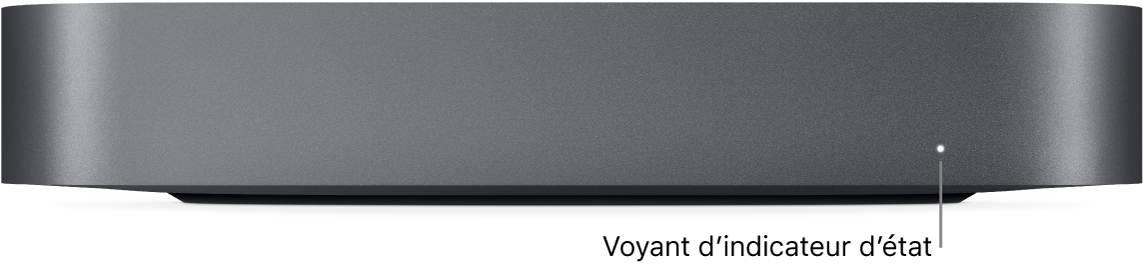 La face avant du Mac mini présentant le voyant d’état.