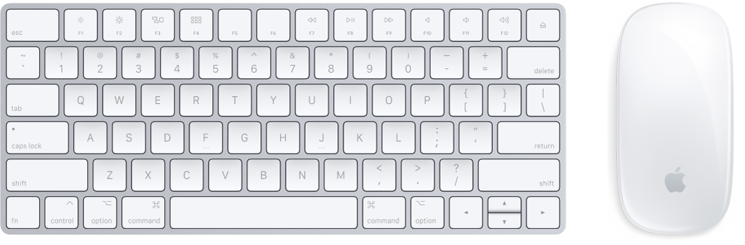 Klávesnice Magic Keyboard a myš Magic Mouse 2 – příslušenství dodávané s iMacem