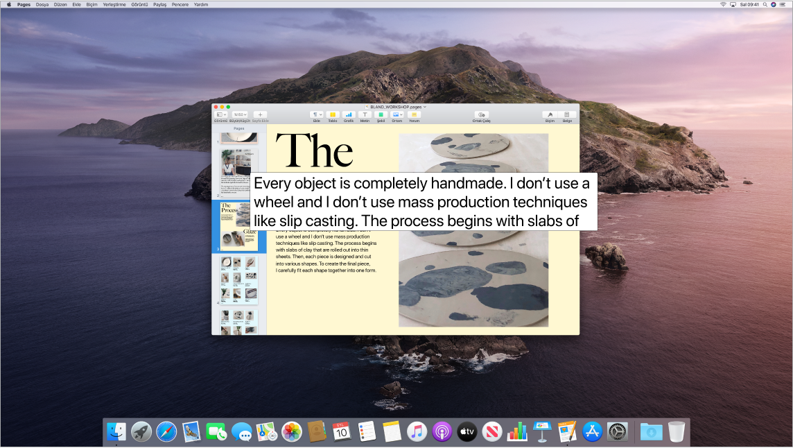 Metin Üzerinde Tutma etkin ve büyütülmüş metni yeni bir pencerede gösteriyor.