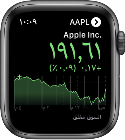 معلومات حول سهم في تطبيق الأسهم.