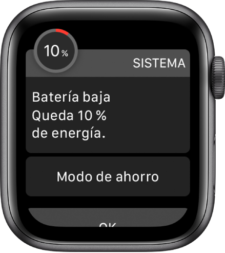 La notificación de batería baja incluye un botón que puedes tocar para activar el modo de ahorro de energía.