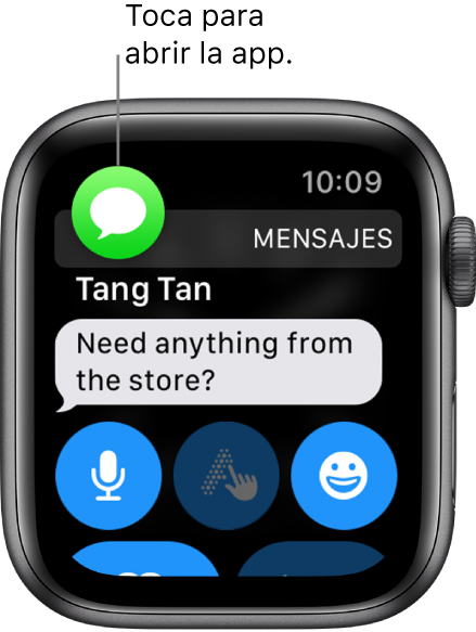 El ícono de la app asociada con la notificación aparece en la esquina superior izquierda. Puedes tocarlo para abrir la app.