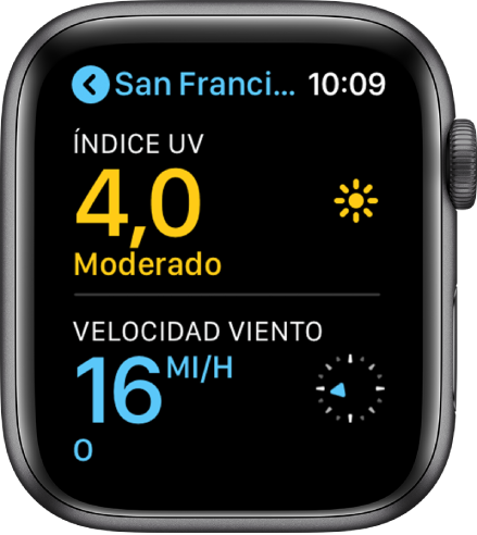 La app Tiempo, con la calidad del aire y el índice UV de Nueva York.