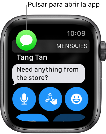 El icono de la app asociada a la notificación aparece en el extremo superior izquierdo de la pantalla. Puedes pulsarlo para abrir la app.