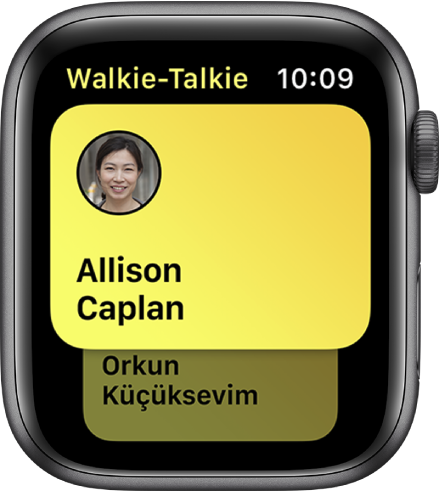 Walkie-Talkie zaslon s prikazom kontakta.