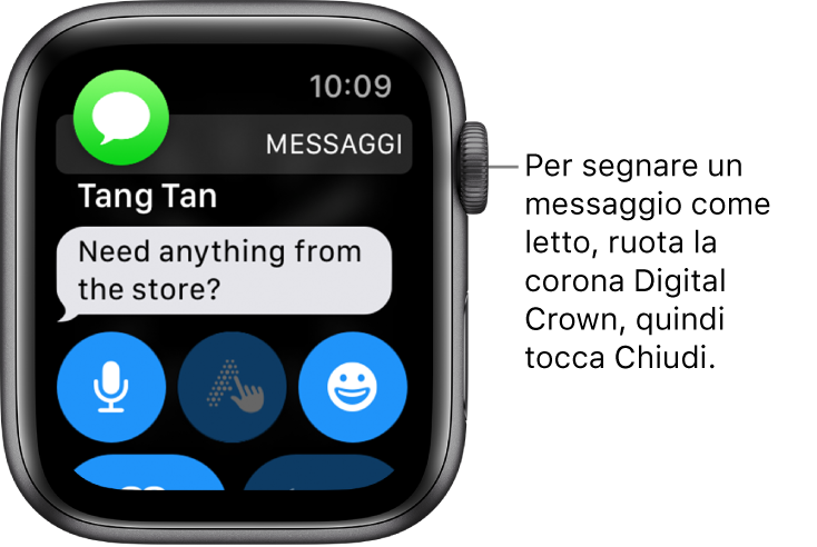 Una notifica con l’icona Messaggi in alto a sinistra e il messaggio sotto.