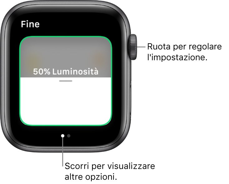 L’app Casa che mostra un’impostazione per la luminosità delle lampadine.