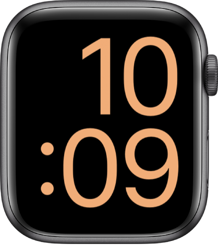 Številčnica X-Large prikazuje uro v digitalnem formatu, ki zapolni zaslon.