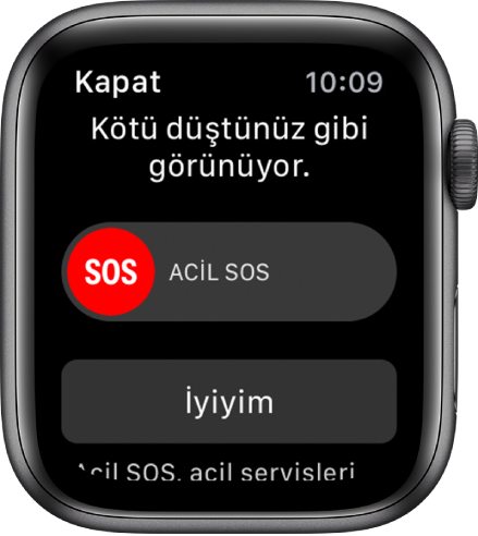 Düşme algılaması ekranı.