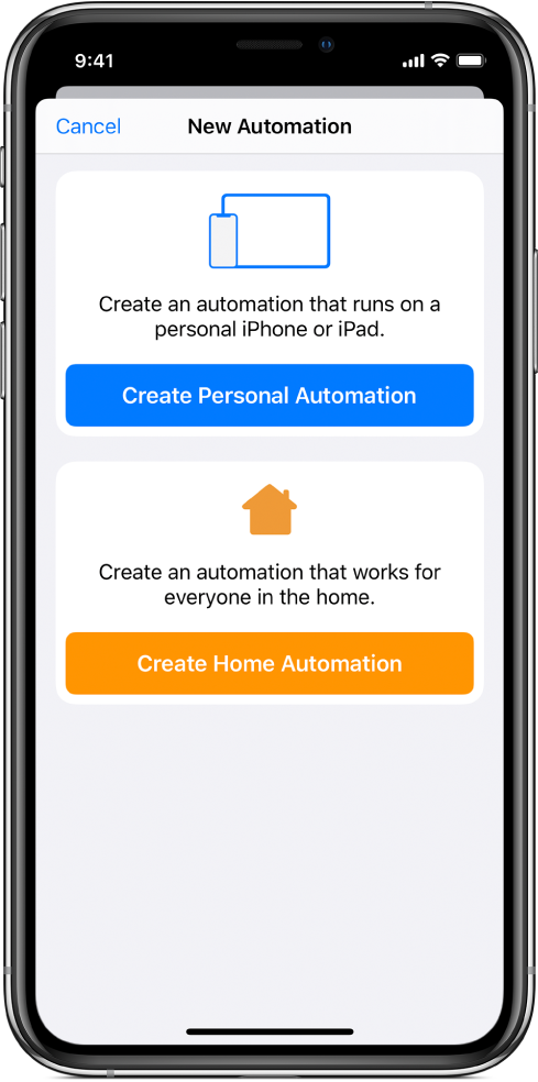 'Nieuwe automatisering' als er al een automatisering in de Opdrachten-app aanwezig is.