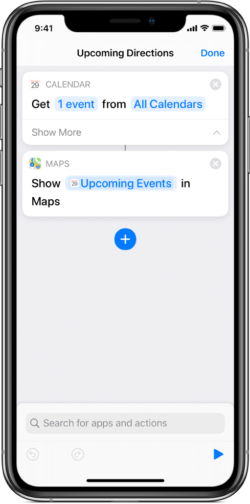 Scurtătură exemplificativă afișând acțiuni care se bazează pe detectarea conținutului.