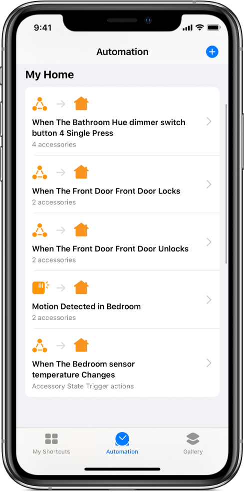 「捷徑」App 中的家居自動化。