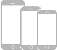رسم توضيحي يعرض ثلاث طرز من الـ iPhone وبها أزرار الشاشة الرئيسية.