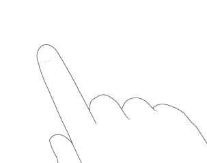 Animeret hånd, der trykker for at vise en 3D Touch-bevægelse