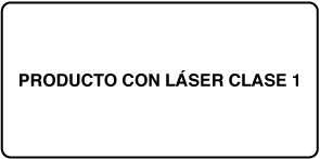 Una etiqueta que dice "Producto láser de clase 1".