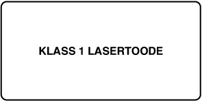 Silt, millel on kirjas “Class 1 laser product”.