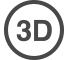 ympyrä, jonka sisällä on ”3D”