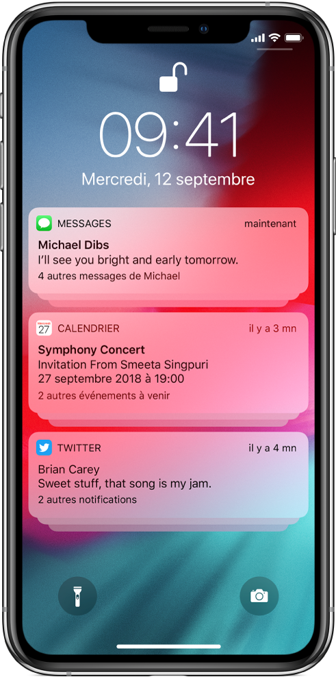 Consulter les notifications et y répondre sur l’iPhone - Assistance Apple