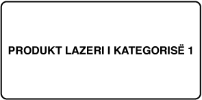 Një etiketë që lexon “Class 1 laser product”.