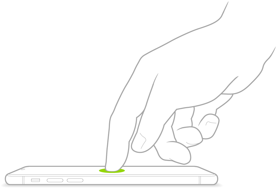 Цртеж на коме је приказано покретања iPhone-а из стања мировања тапом на екрану.