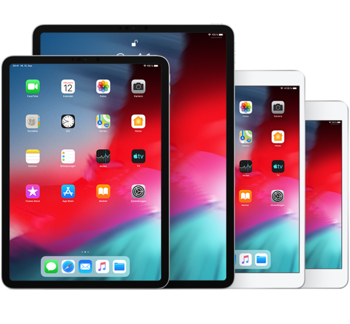 iPad Pro (10,5"), iPad Pro (12,9") (2. Generation), iPad Air (3. Generation) und iPad mini (5. Generation)