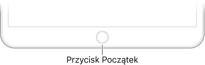 Przycisk Początek u dołu iPada.