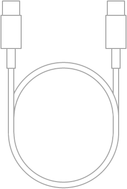 O cabo de carregamento USB-C.