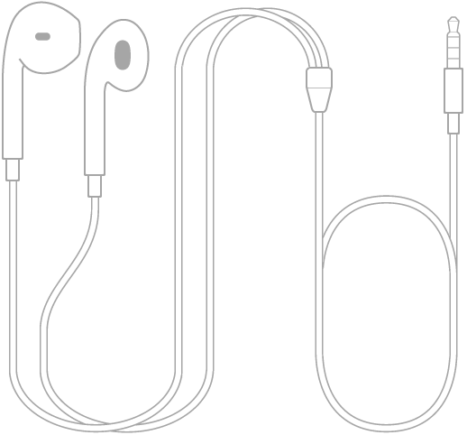 سماعات EarPods التي تأتي مع الـ iPod touch الجيل السادس.