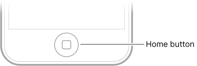 The Home button at the bottom of iPod touch.