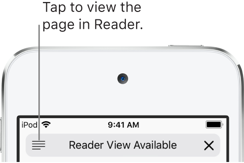 The address field in Safari, with the Reader button on the left.