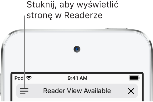 Pole adresu w Safari z przyciskiem Reader po lewej stronie.