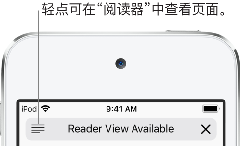 Safari 浏览器中的地址栏，左侧带有“阅读器”按钮。
