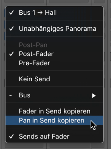 Abbildung. Befehl „Pan an Send kopieren“