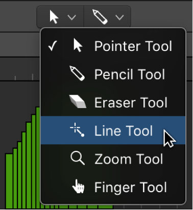 Figure. Line tool in Tools menu.