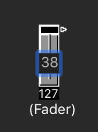 Figure. Showing how to input a number on a fader object.