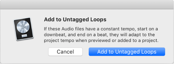 Figure. Add to Untagged Loops dialog.