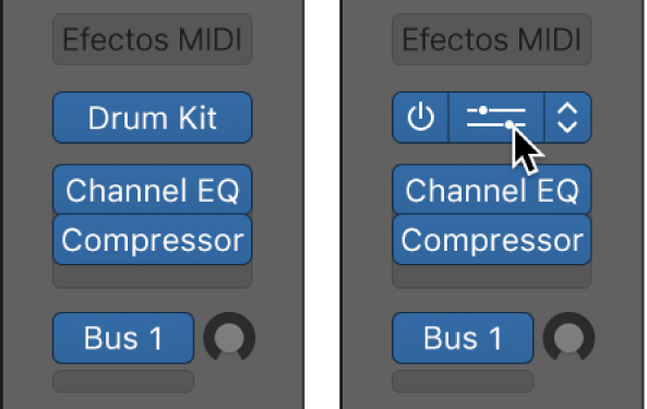 Ilustración. Ranura de módulo de Drum Kit Designer en el canal.
