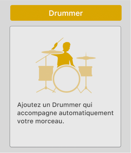Figure. Icône Drummer dans la zone de dialogue Nouvelles pistes.