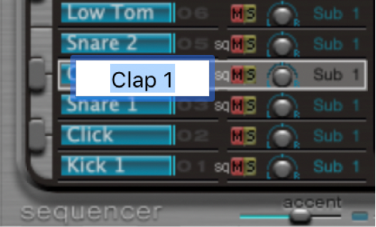 図。「Claps」と表示されているテキスト入力フィールド。