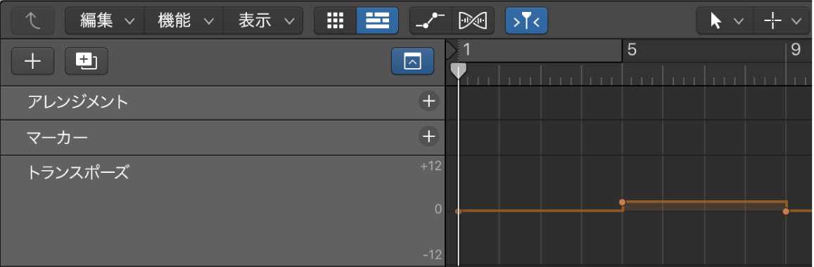 図。「トランスポーズ」トラック。