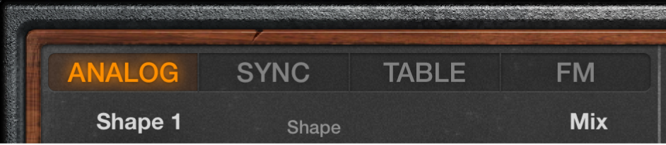 図。Retro Synthシンセサイザーエンジンのタブ。