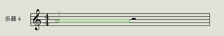 图。乐谱编辑器中的音符时间长度条。