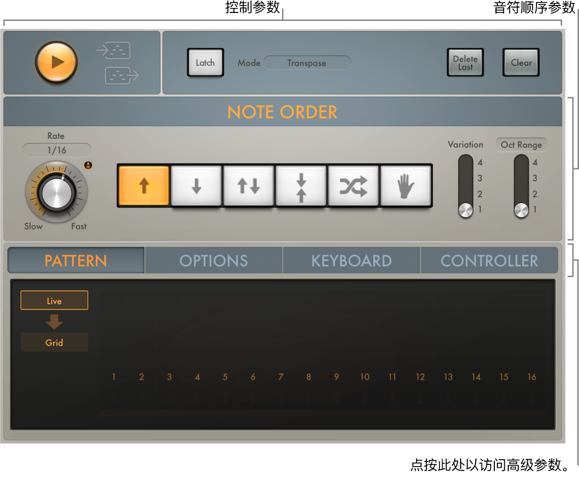 图。显示主界面的自动琶音器窗口。